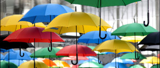 Много зонтов